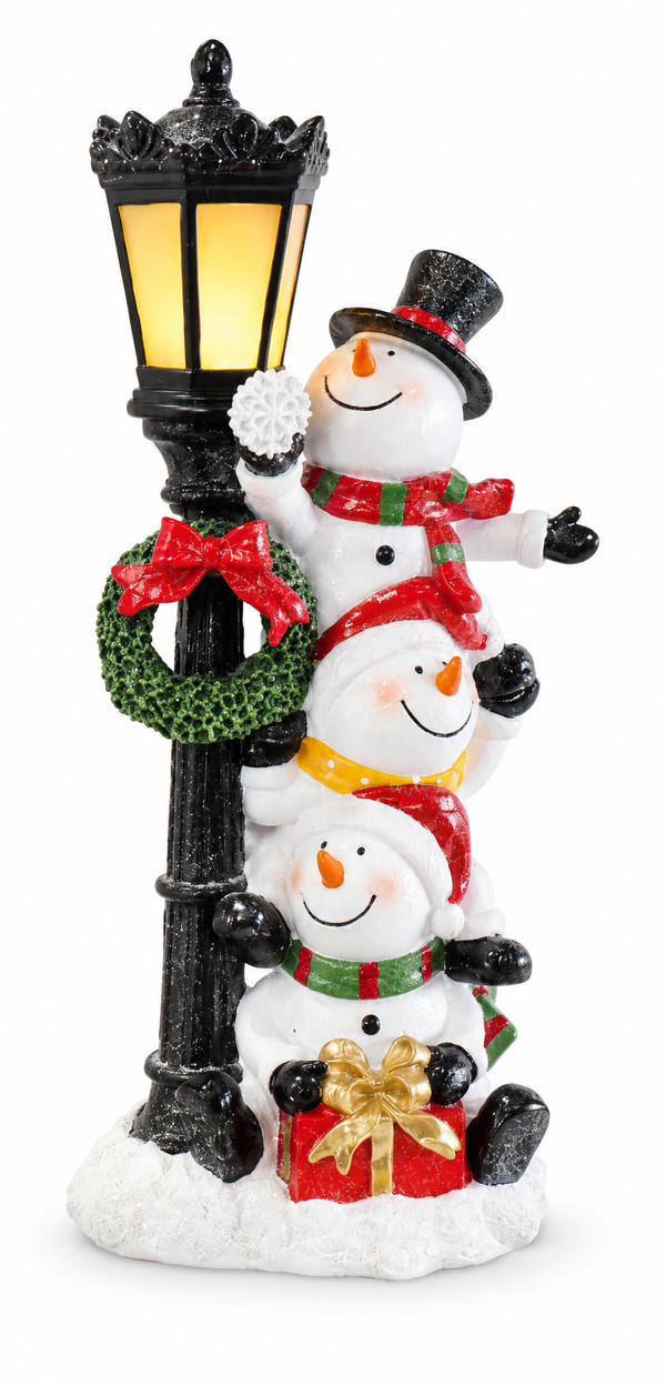 LED Stacked Christmas Character Lamp Post