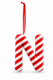 Candy Cane Alphabet Hanging Decoration – 10cm