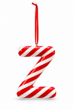 Candy Cane Alphabet Hanging Decoration – 10cm