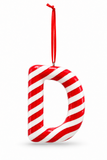 Candy Cane Alphabet Hanging Decoration – 10cm