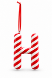 Candy Cane Alphabet Hanging Decoration – 10cm