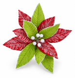 Mean Green Snowy Poinsettia Clip