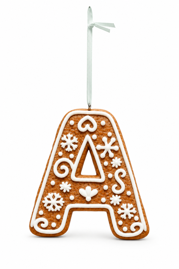Iced Gingerbread Alphabet Decoration – 7cm