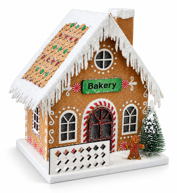 Snowy Gingerbread House Decoration