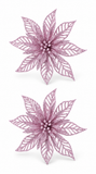 Pastel Glitter Poinsettia Clips – 2 Pack