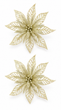 Pastel Glitter Poinsettia Clips – 2 Pack