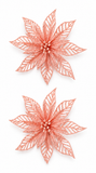 Pastel Glitter Poinsettia Clips – 2 Pack