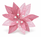 Velvet and Sheer Poinsettia Clip