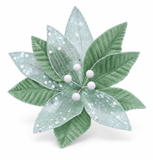Velvet and Sheer Poinsettia Clip