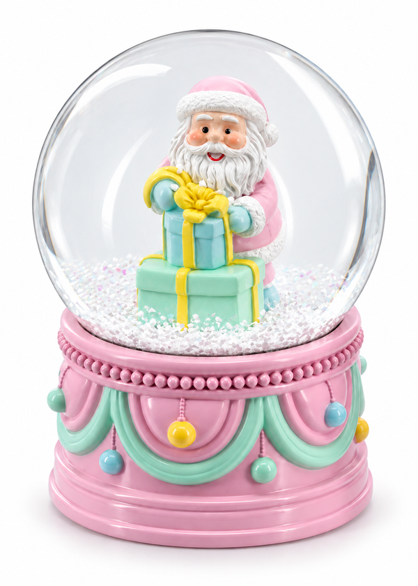 Pastel Christmas Snow Globe – 65 mm