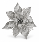 Glitter Poinsettia Clip