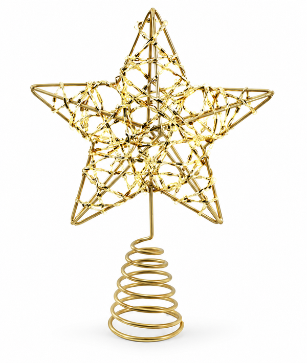 Metallic Star Tree Topper – 13cm
