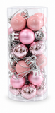 Pink mini baubles, 2 cm, 24-pack
