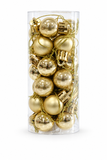 Gold mini baubles, 2 cm, 24-pack