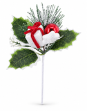 Candy Cane Leaf Decoration Pick – 18cm