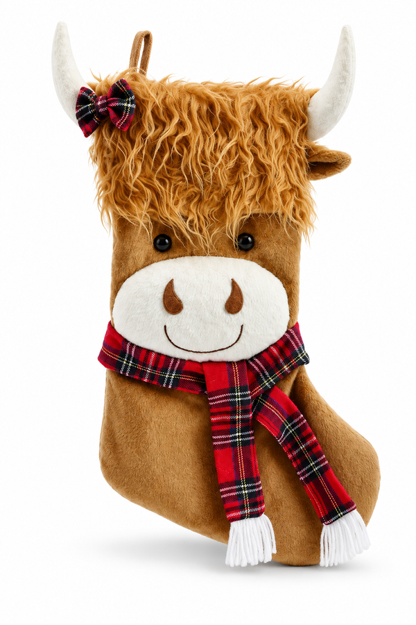 Highland Cow Christmas Stocking - 53 cm