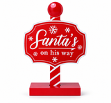 Mini Red Christmas Sign Post