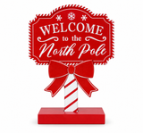 Mini Red Christmas Sign Post