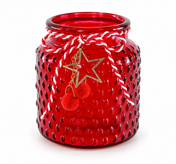 Decorative Glass Christmas Jar – 11cm