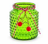 Decorative Glass Christmas Jar – 11cm