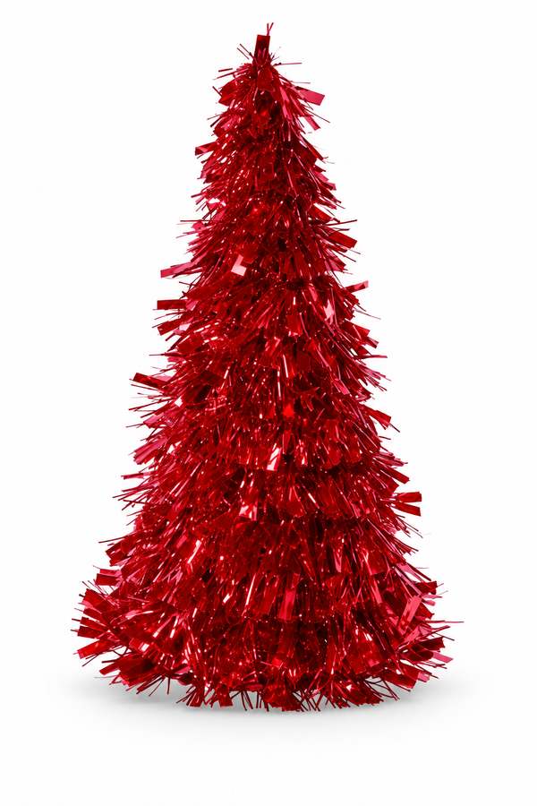 Laser Tinsel Cone Christmas Tree 26 cm