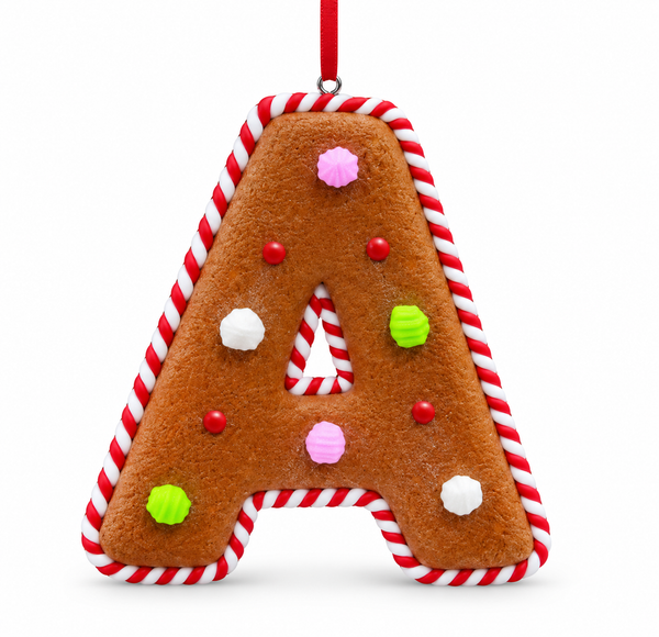 Gingerbread Candy Alphabet Decoration – 11cm