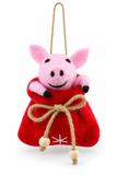 Felt Character in Christmas Sack Hanging Decoration