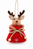 Felt Character in Christmas Sack Hanging Decoration