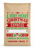 Stamped Christmas Gift Sack - 78 x 48 cm