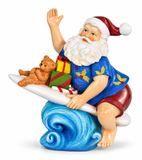 Resin Surfing Santa Decoration