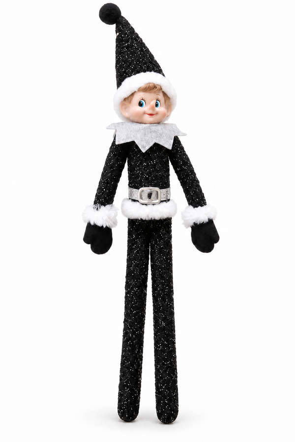Naughty Black Poseable Elf Doll – 33cm