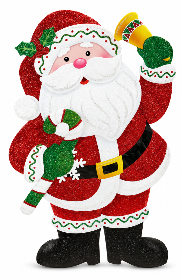 Glitter Santa Hanging Plaque – 44–47 cm