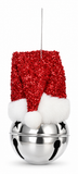 Christmas Bell with Tinsel Santa Hat