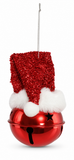 Christmas Bell with Tinsel Santa Hat