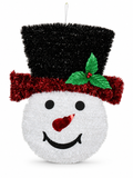 Large Santa & Snowman Tinsel Face Plaque