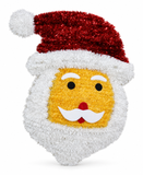 Large Santa & Snowman Tinsel Face Plaque