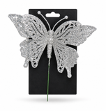 Glitter Butterfly Christmas Pick