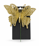 Glitter Butterfly Christmas Pick