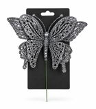 Glitter Butterfly Christmas Pick