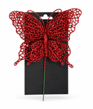 Glitter Butterfly Christmas Pick