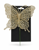 Glitter Butterfly Christmas Pick