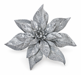 Glitter Poinsettia Clip – 24cm