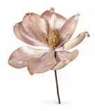 Velvet Glitter Magnolia Stem
