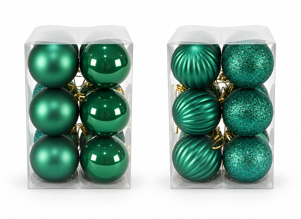 Baubles (Dia:60mm) 12PK - Dark Green