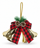 Shiny Twin Christmas Bells with Bow