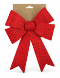 Red Glitter Christmas Bow 20 x 27cm