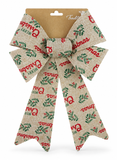 Vintage Printed Christmas Bow 23 x 38cm