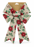 Vintage Printed Christmas Bow 23 x 38cm