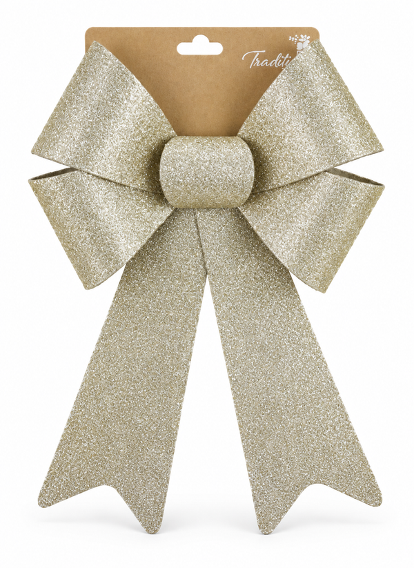 Pastel Sparkle Christmas Bow 23 x 38cm