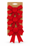 Velvet Christmas Bows 9 x 11cm - 3 Pack